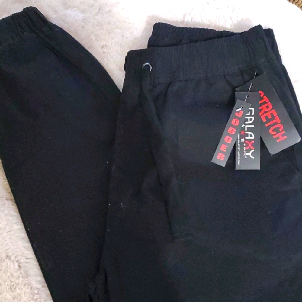 Mens black cotton joggers